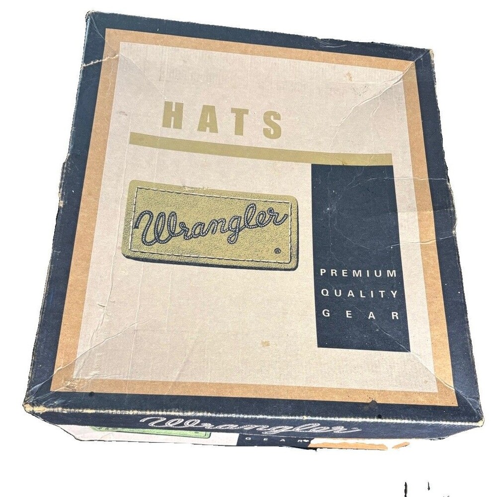 Vintage Wrangler 90s 5X Beaver Fur Felt Cowboy Hat Original Box Texas USA - Picture 10 of 10